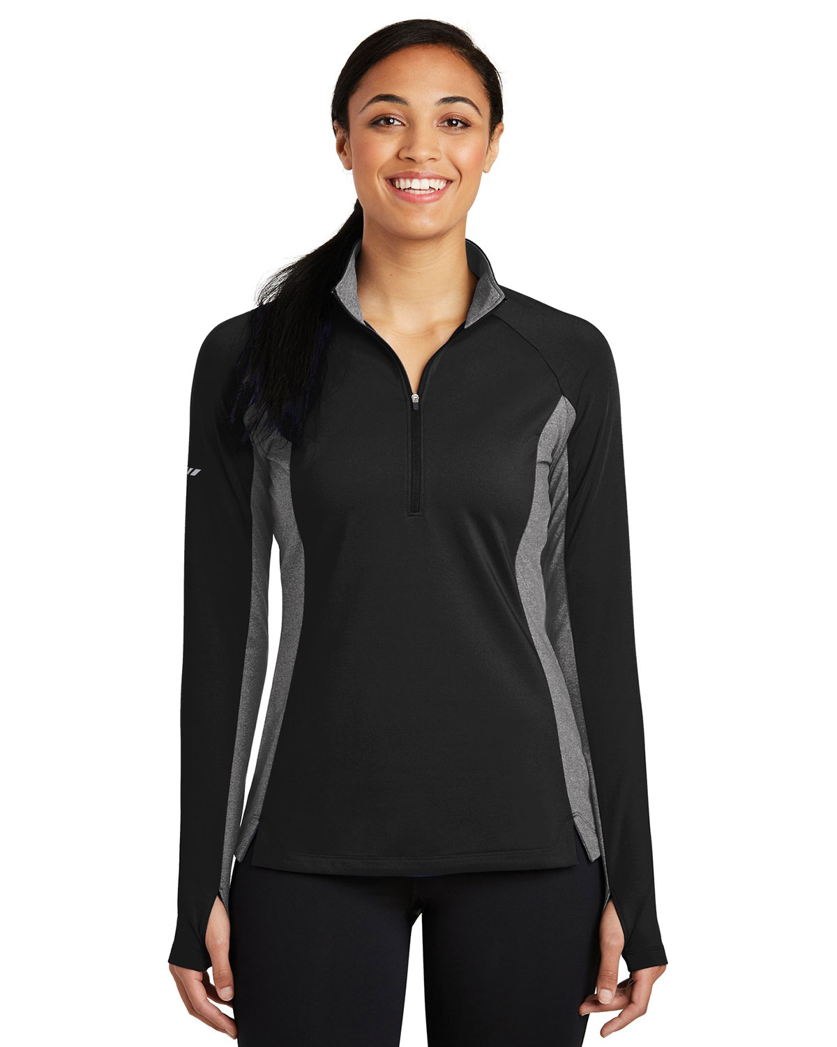 Sport-Tek LST854 Women's Sport-Wick Stretch Contrast 1/4-Zip Pullover
