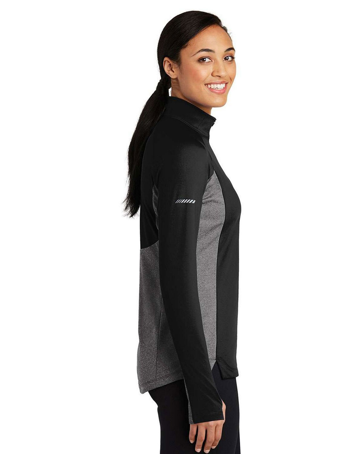 Sport-Tek LST854 Women's Sport-Wick Stretch Contrast 1/4-Zip Pullover view 3