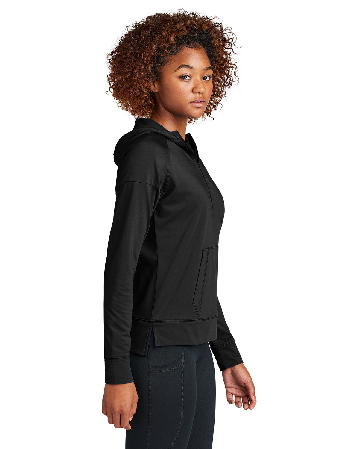 Sport-Tek LST856 Women's Sport-Wick Stretch 1/2-Zip Hoodie view 3