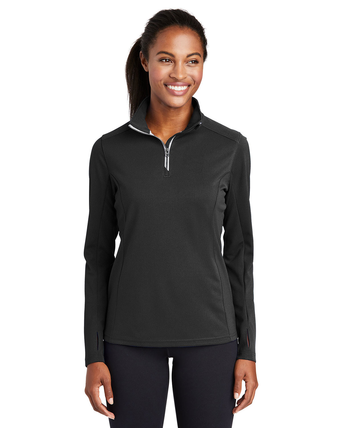 Sport-Tek LST860 Women's Sport-Wick Textured 1/4-Zip Pullover