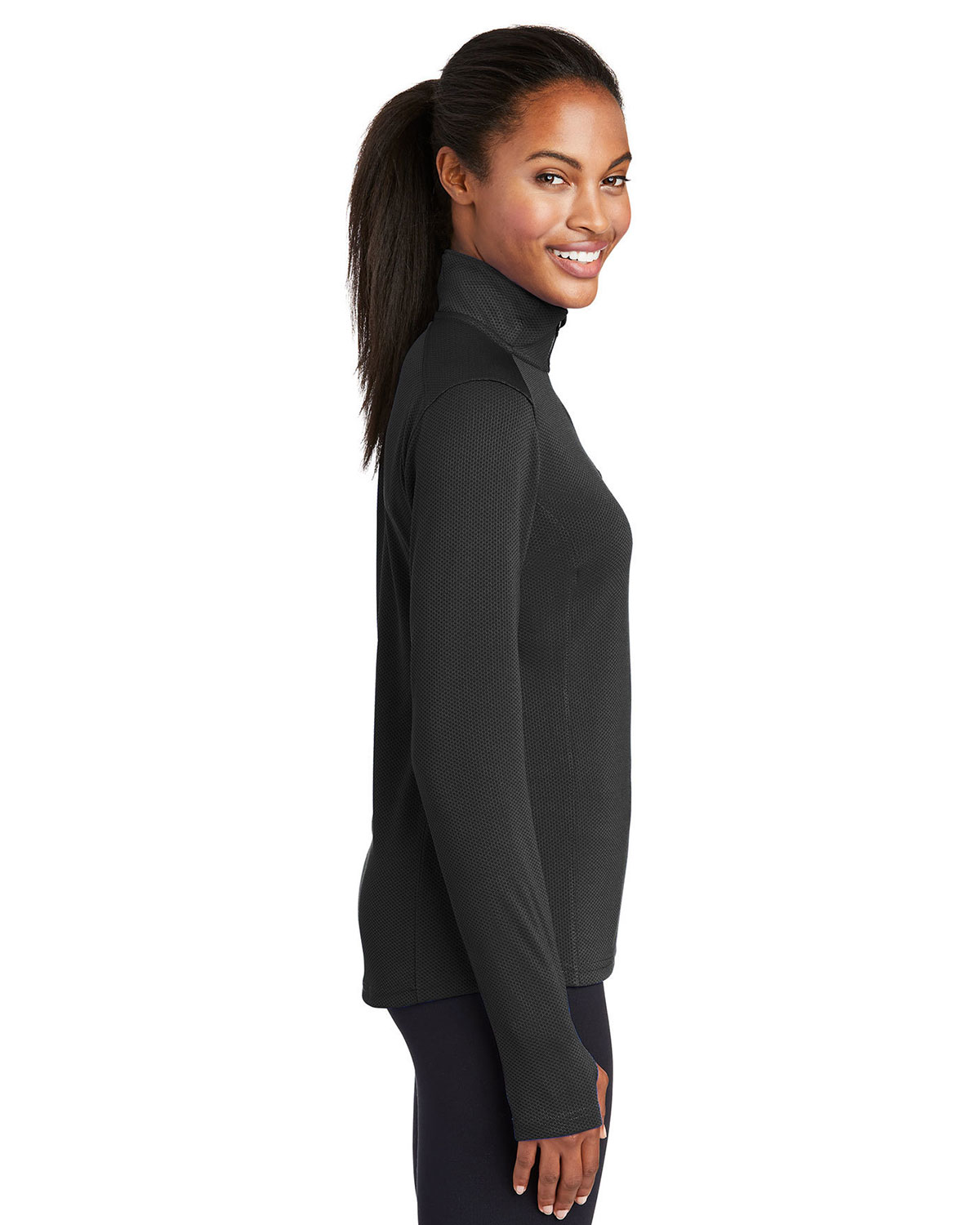 Sport-Tek LST860 Women's Sport-Wick Textured 1/4-Zip Pullover view 3