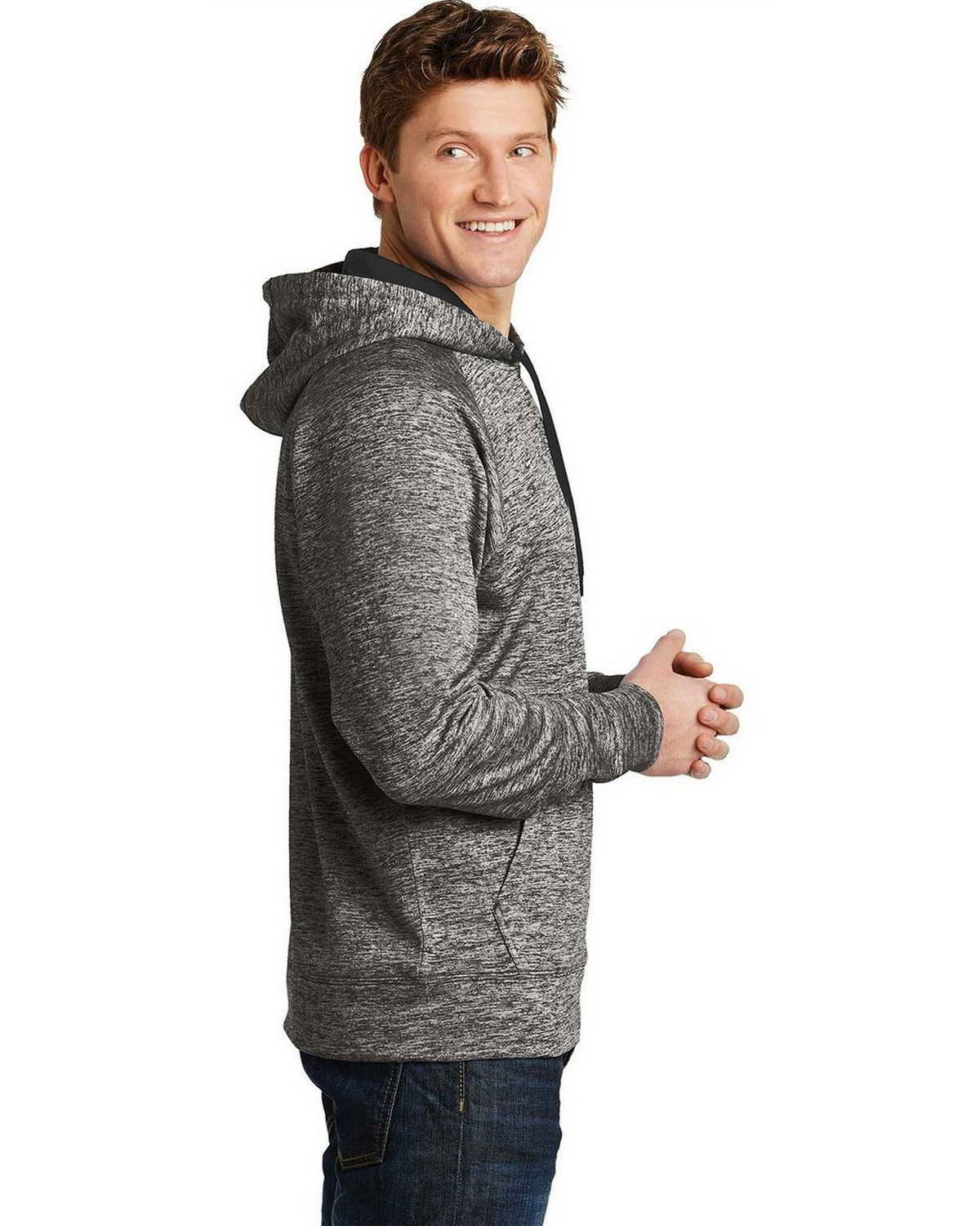 Sport-Tek ST225 PosiCharge Electric Heather Fleece Hooded Pullover view 3