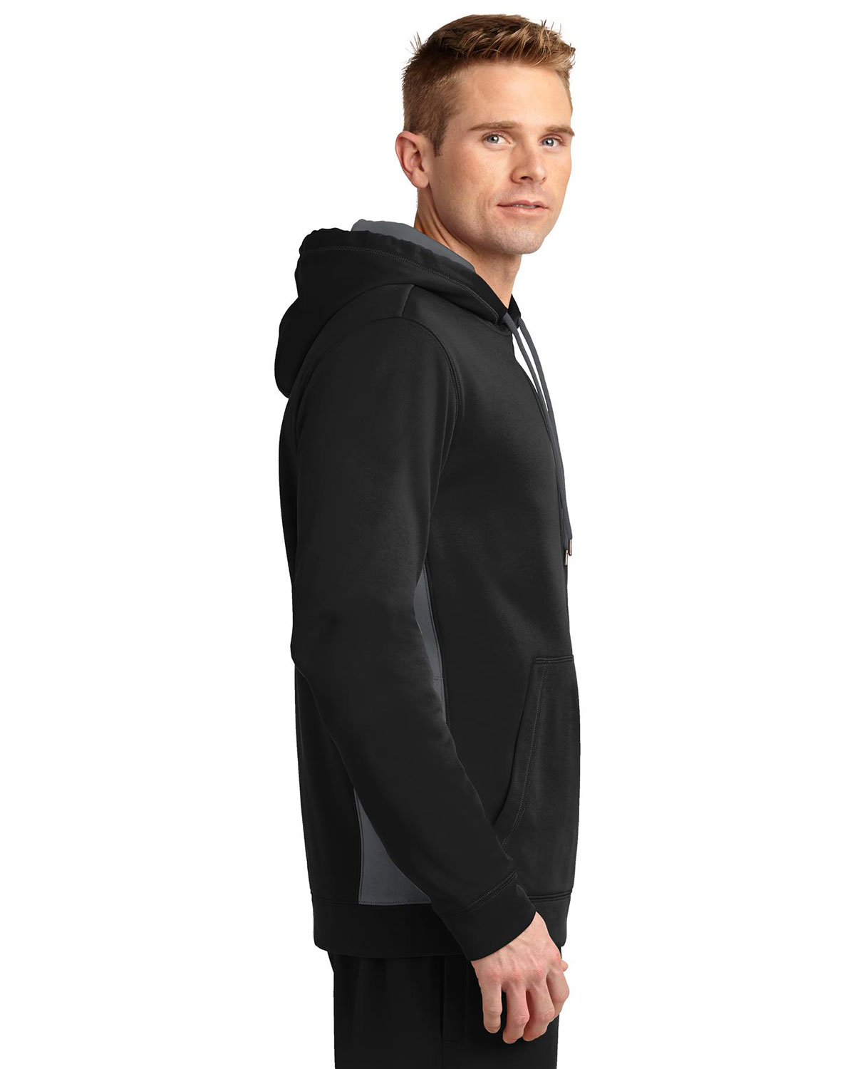 Sport-Tek ST235 Sport-Wick Fleece Colorblock Hooded Pullover view 3