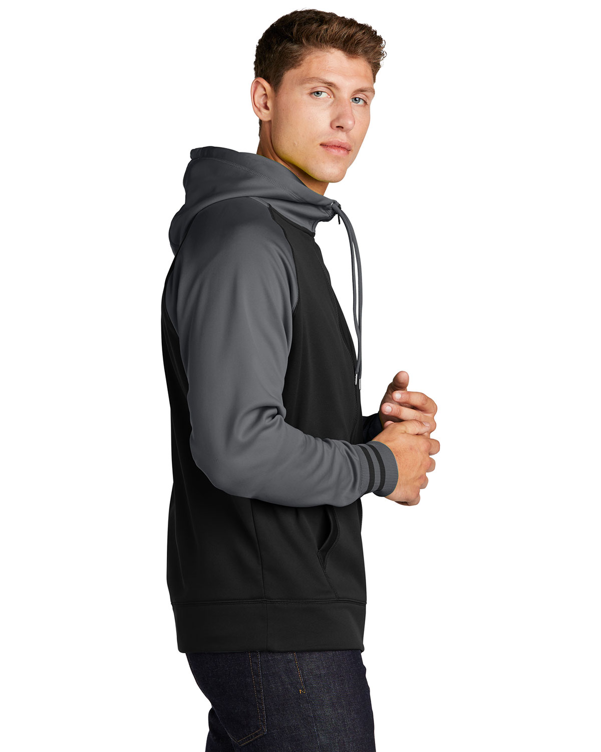 Sport-Tek ST236 Sport-Wick Varsity Fleece Full-Zip Hooded Jacket view 3