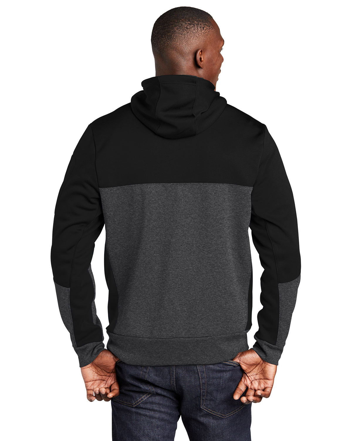 Sport-Tek ST245 Tech Fleece Colorblock Full-Zip Hooded Jacket view 2