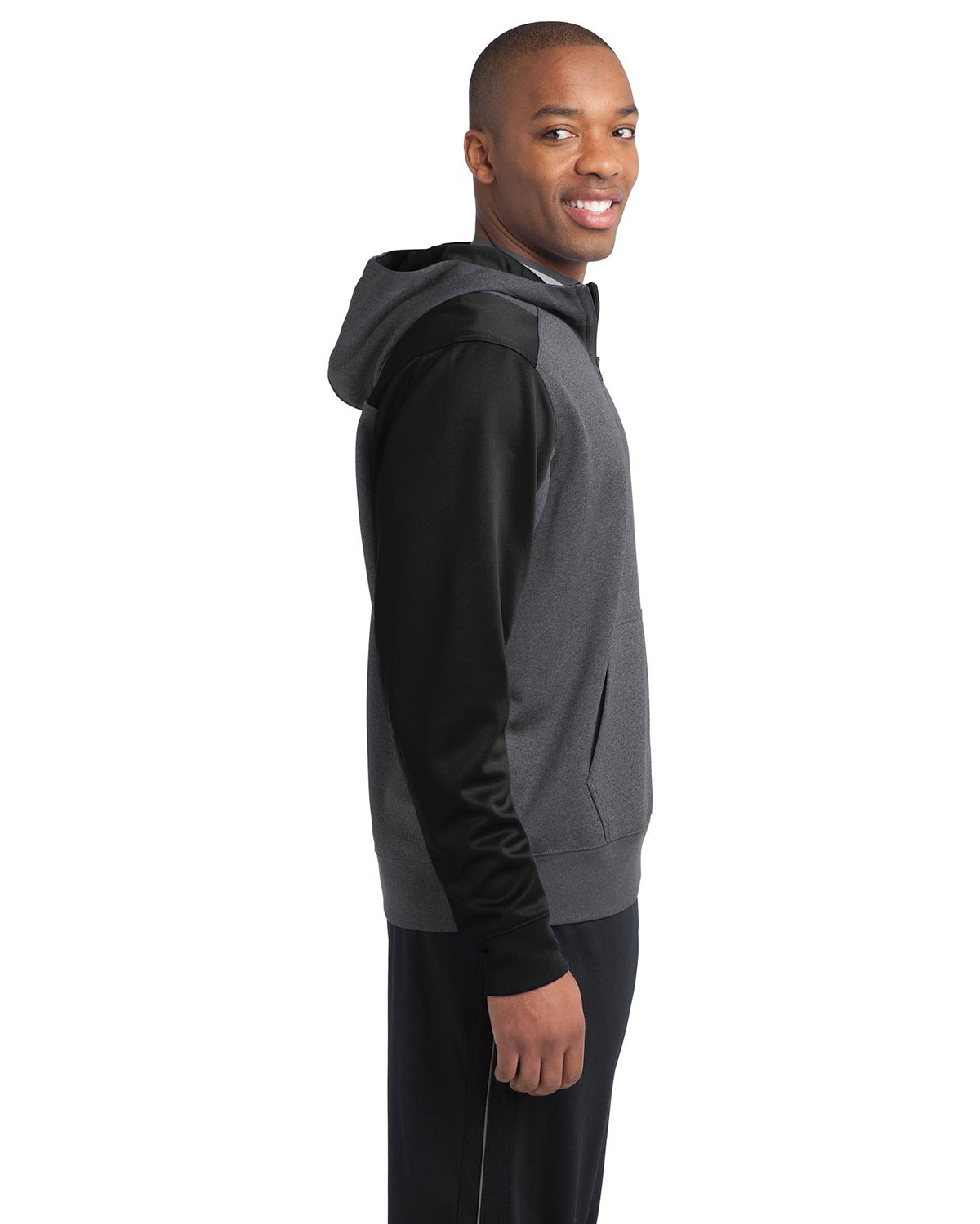 Sport-Tek ST249 Tech Fleece Colorblock 1/4-Zip Hooded Sweatshirt view 3