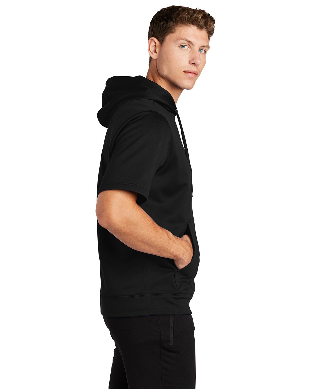 Sport-Tek ST251 Sport-Wick Fleece Short Sleeve Hooded Pullover view 3