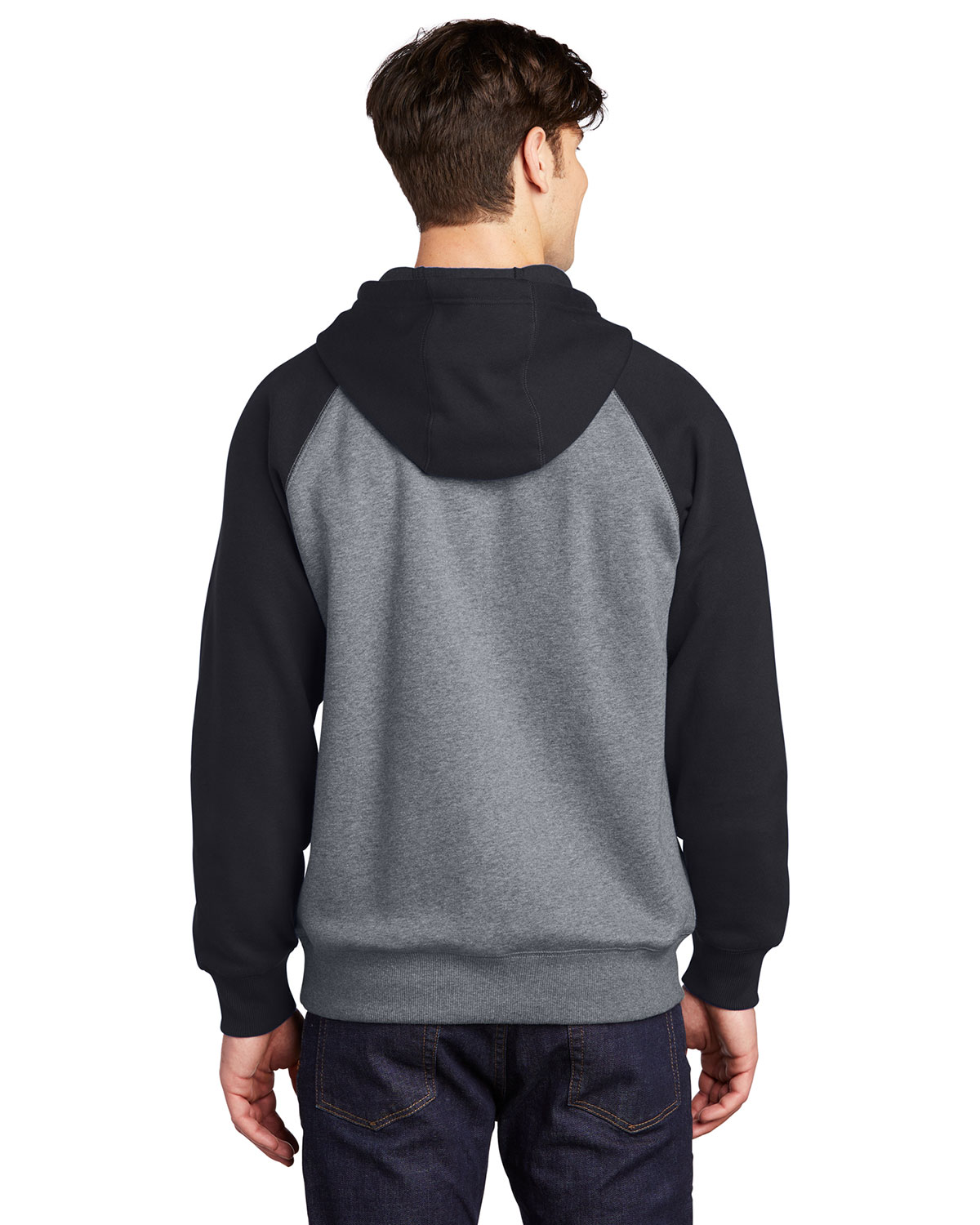 Sport-Tek ST267 Raglan Colorblock Pullover Hooded Sweatshirt view 2