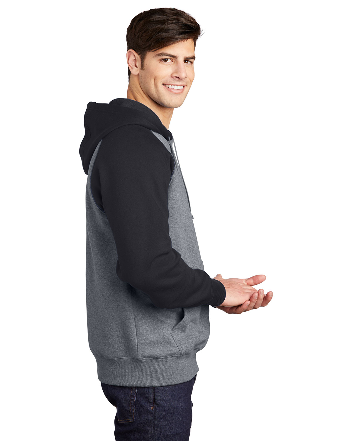 Sport-Tek ST267 Raglan Colorblock Pullover Hooded Sweatshirt view 3