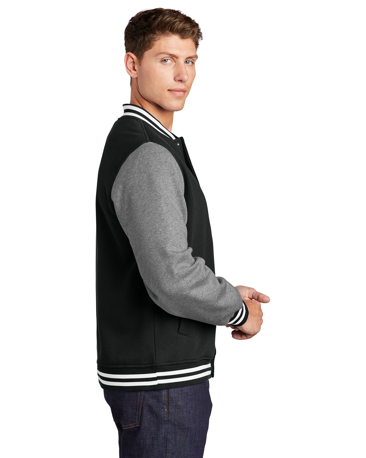 Sport-Tek ST270 Fleece Letterman Jacket view 3