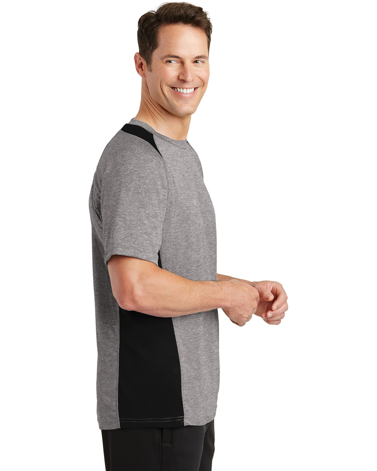 Sport-Tek ST361 Heather Colorblock Contender Tee view 3