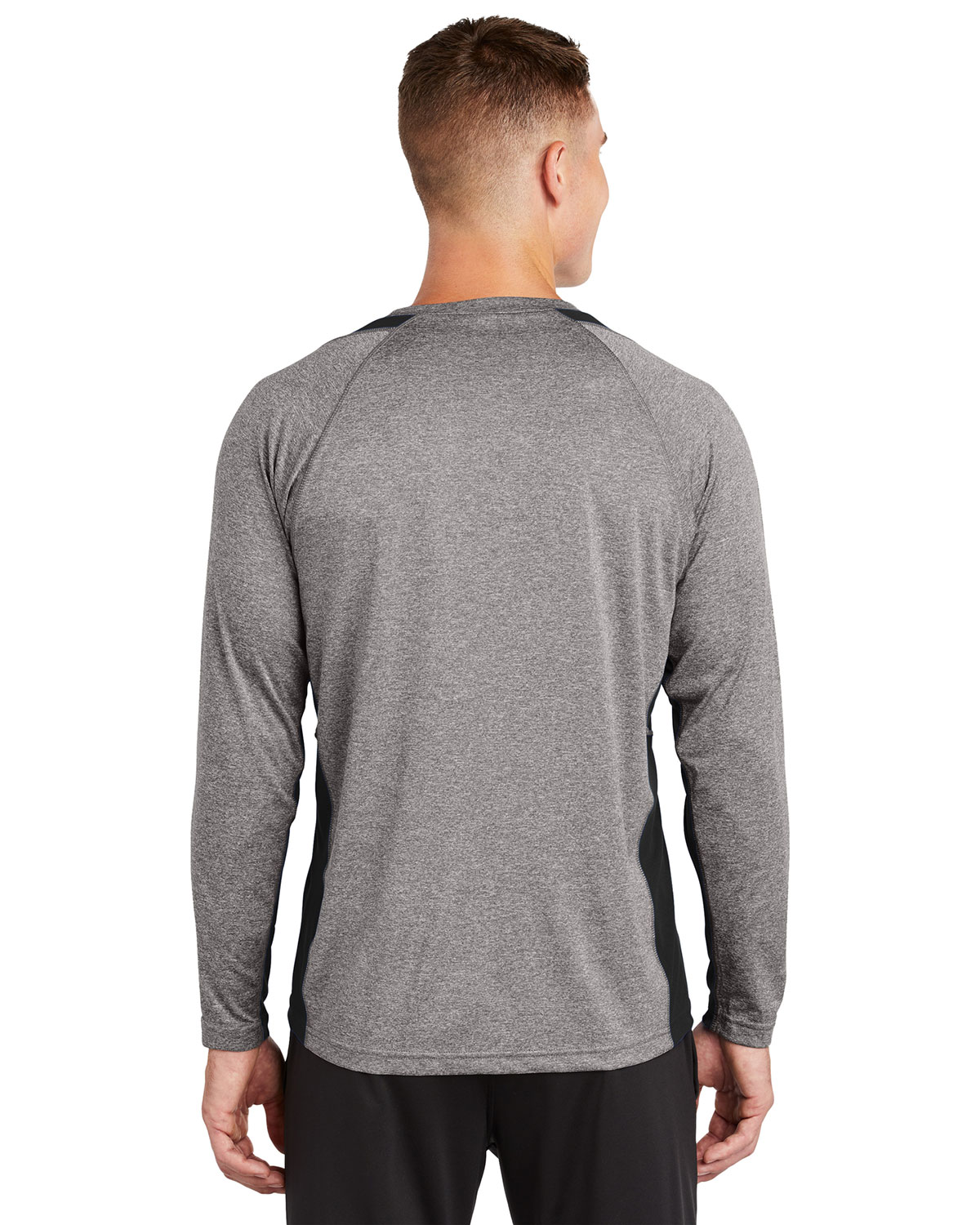 Sport-Tek ST361LS Long Sleeve Heather Colorblock Contender Tee view 2