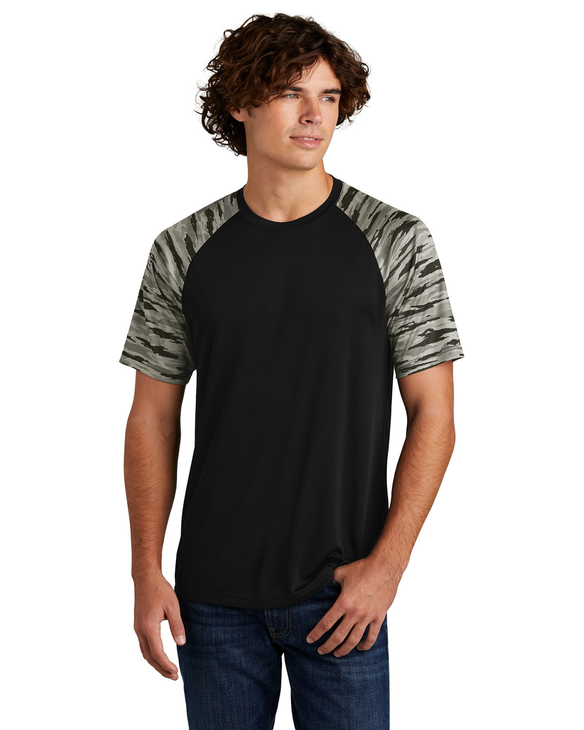 Sport-Tek ST376 Drift Camo Colorblock Tee