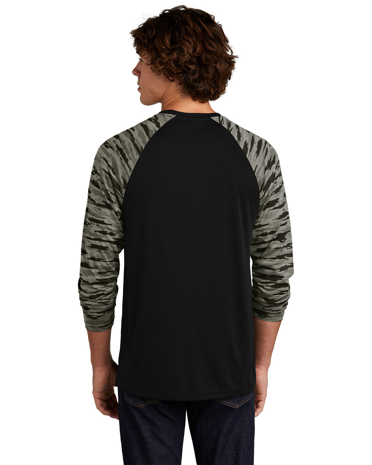 Sport-Tek ST376LS Drift Camo Colorblock Long Sleeve Tee view 2