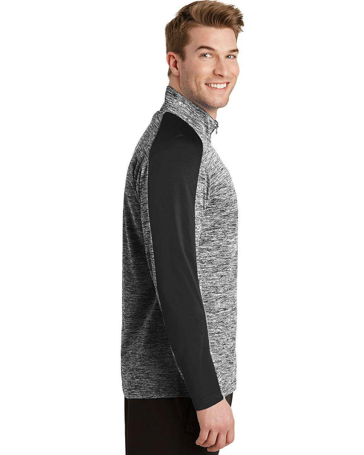 Sport-Tek ST397 PosiCharge Electric Heather Colorblock 1/4-Zip Pullover view 3