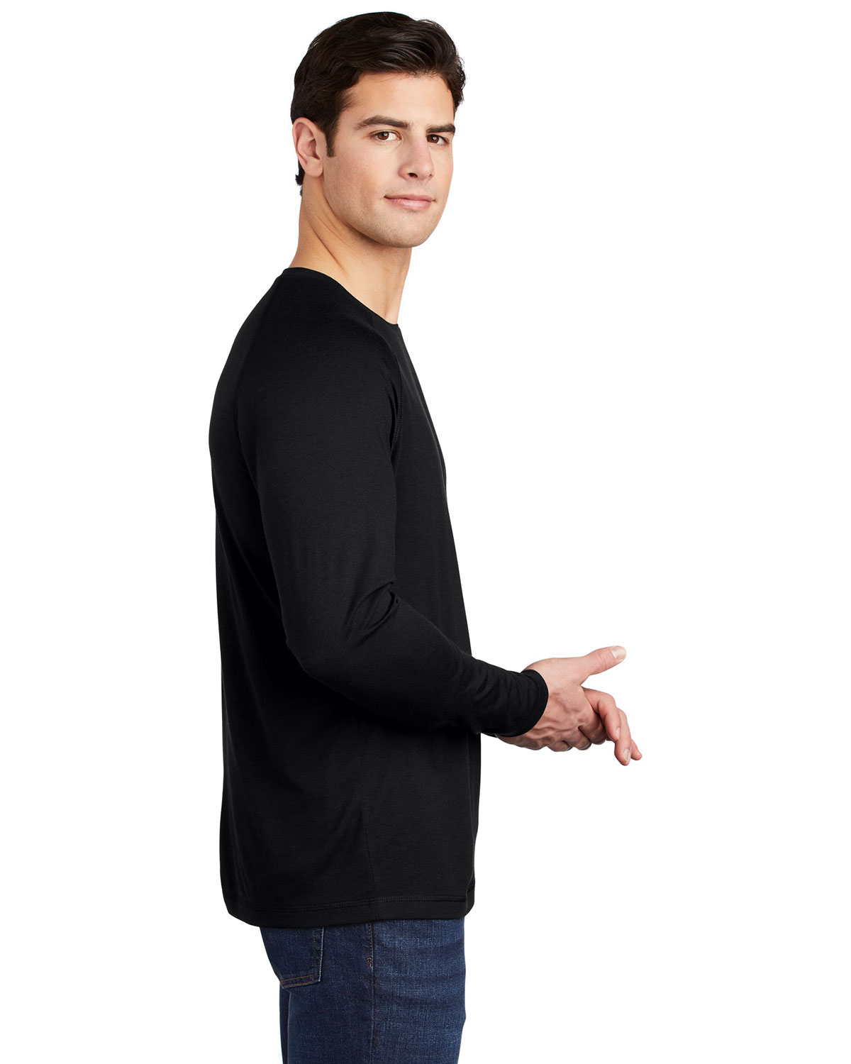 Sport-Tek ST400LS PosiCharge Long Sleeve Tri-Blend Wicking Raglan Tee view 3