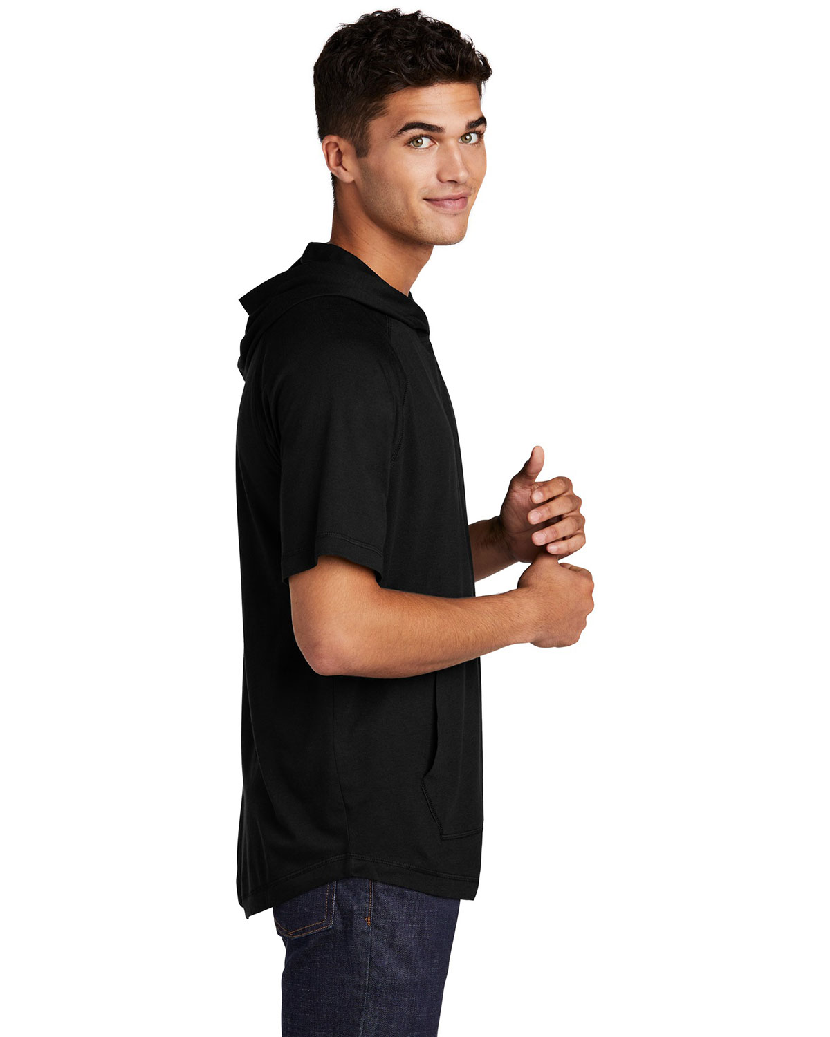 Sport-Tek ST404 PosiCharge Tri-Blend Wicking Short Sleeve Hoodie view 3