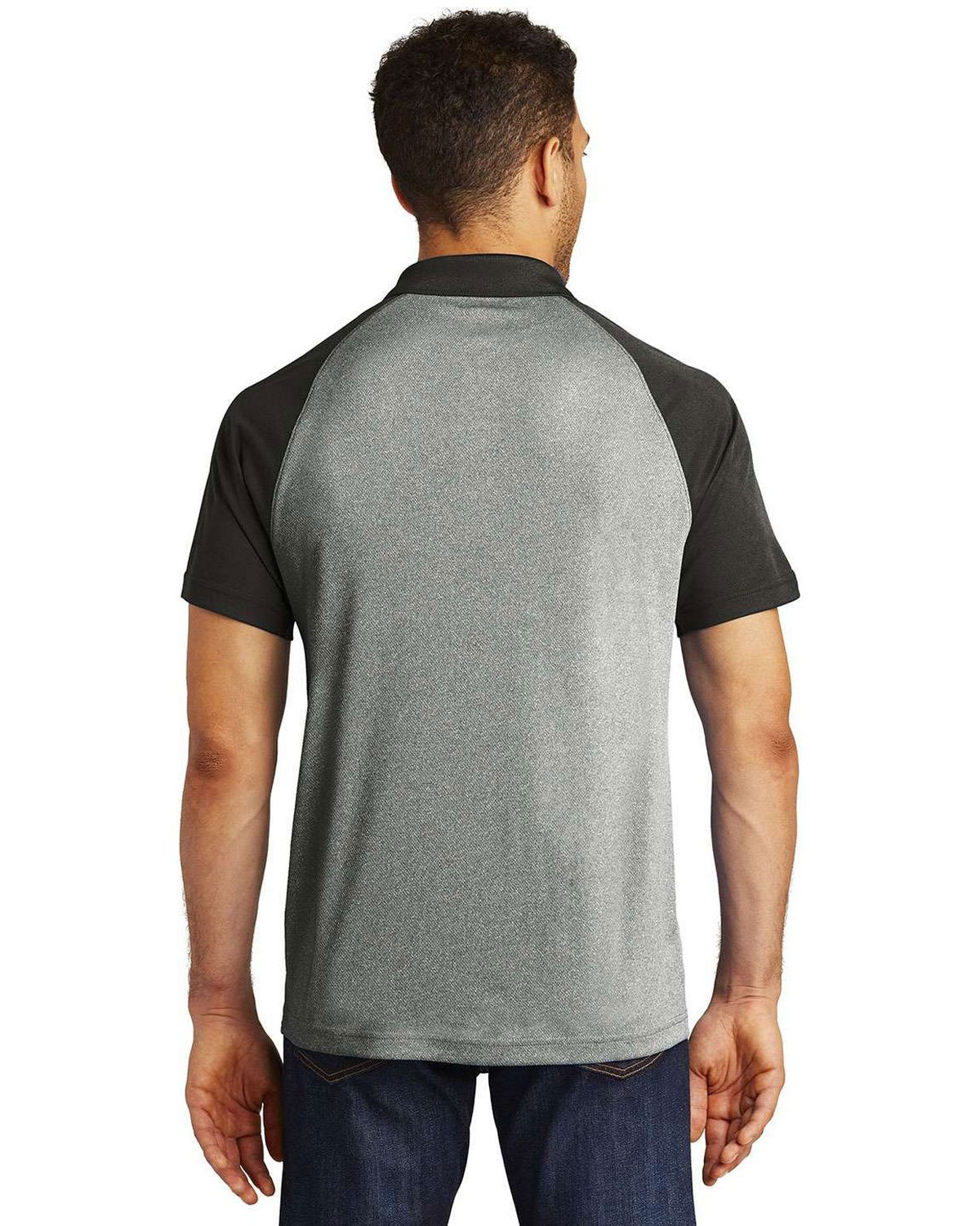 Sport-Tek ST641 PosiCharge RacerMesh Raglan Heather Block Polo view 2