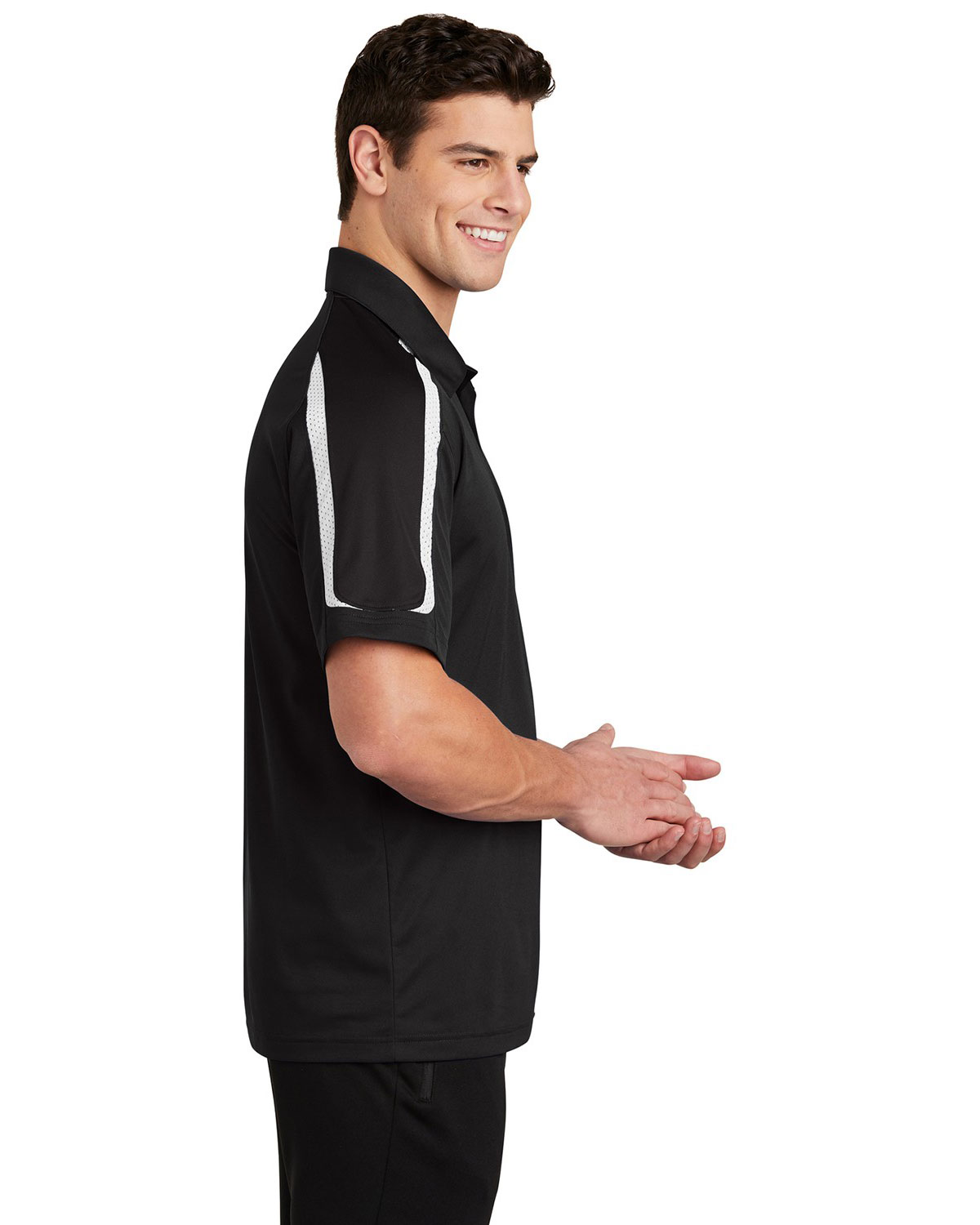 Sport-Tek ST658 Tricolor Shoulder Micropique Sport-Wick Polo view 3