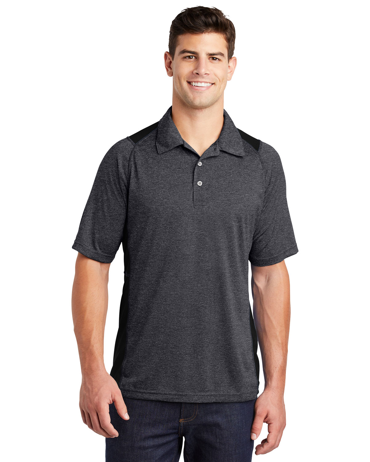 Sport-Tek ST665 Heather Colorblock Contender Polo
