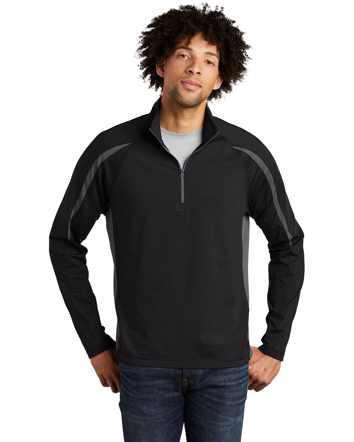 Sport-Tek ST851 Sport-Wick Stretch 1/4-Zip Colorblock Pullover