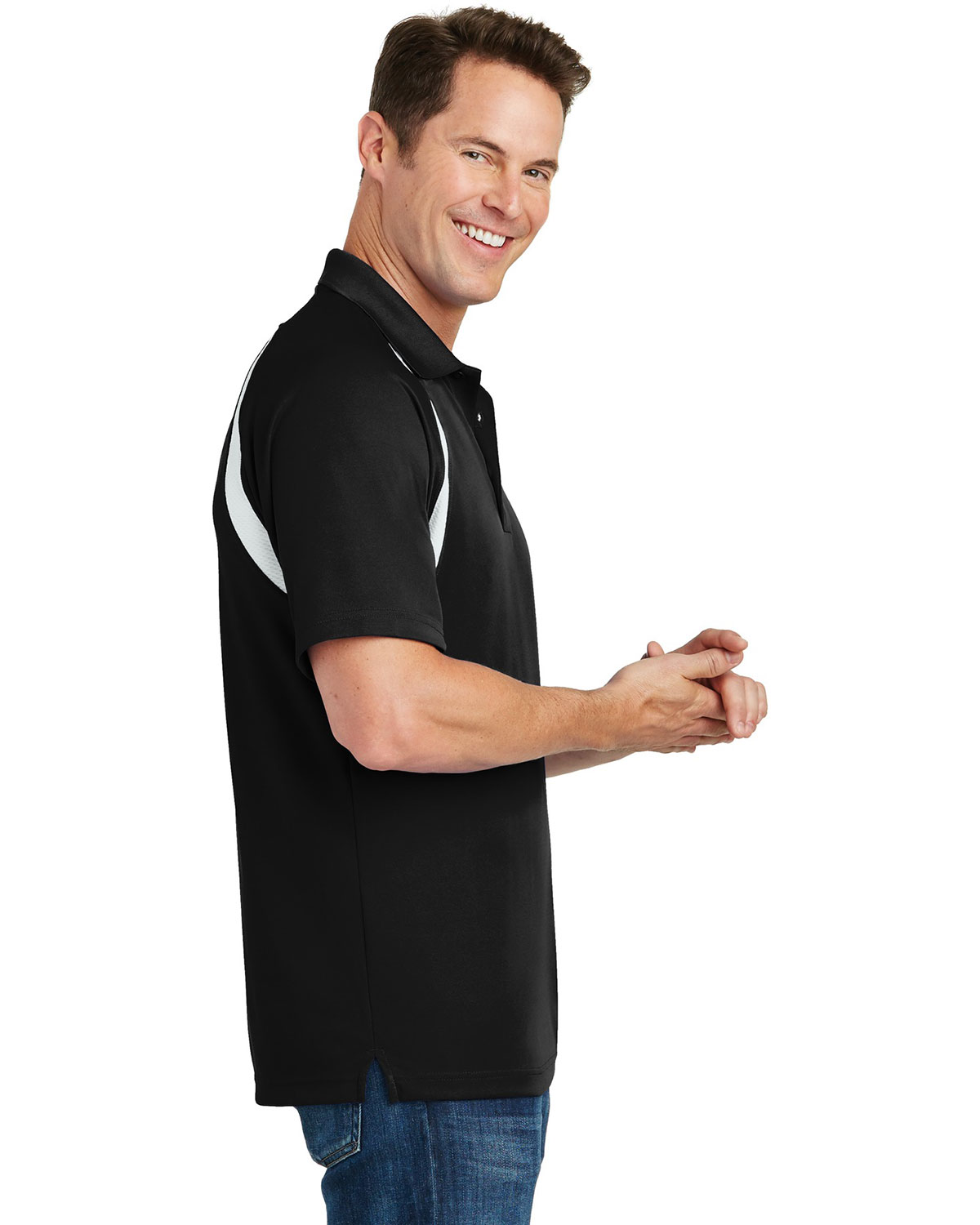 Sport-Tek T476 Dry Zone Colorblock Raglan Polo view 3