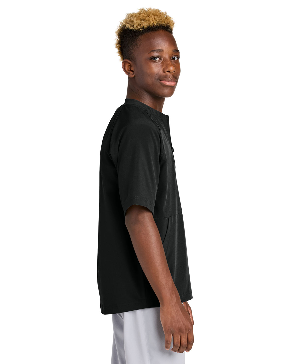 Sport-Tek YJST489 Youth Repeat 1/2-Zip Short Sleeve Jacket view 3