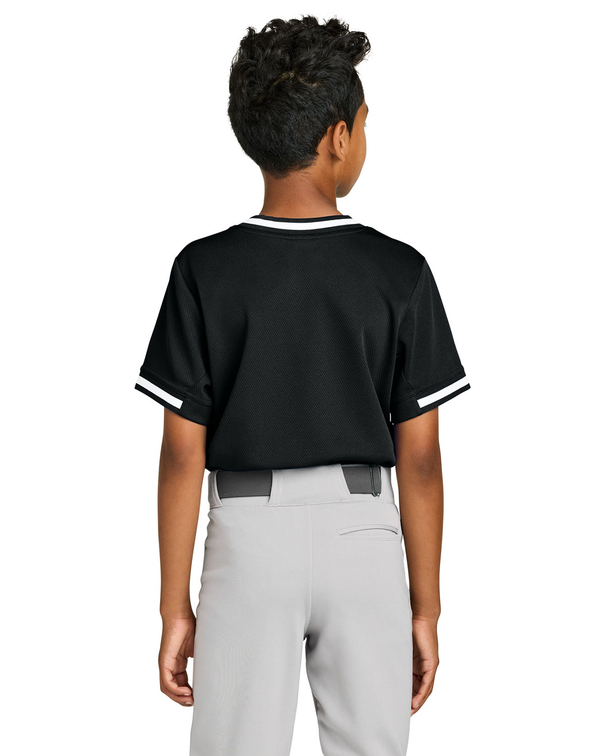 Sport-Tek YST221 Youth Tough Mesh V-Neck Baseball Jersey view 2