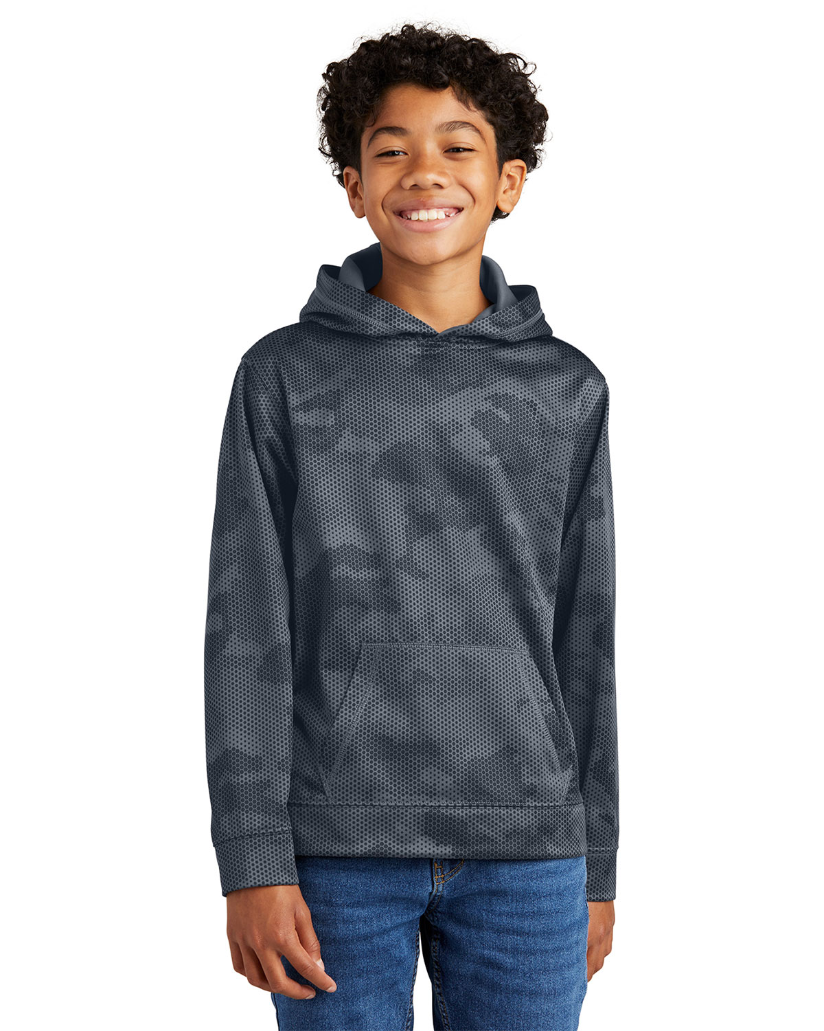 Sport-Tek YST240 Youth Sport-Wick CamoHex Fleece Hooded Pullover