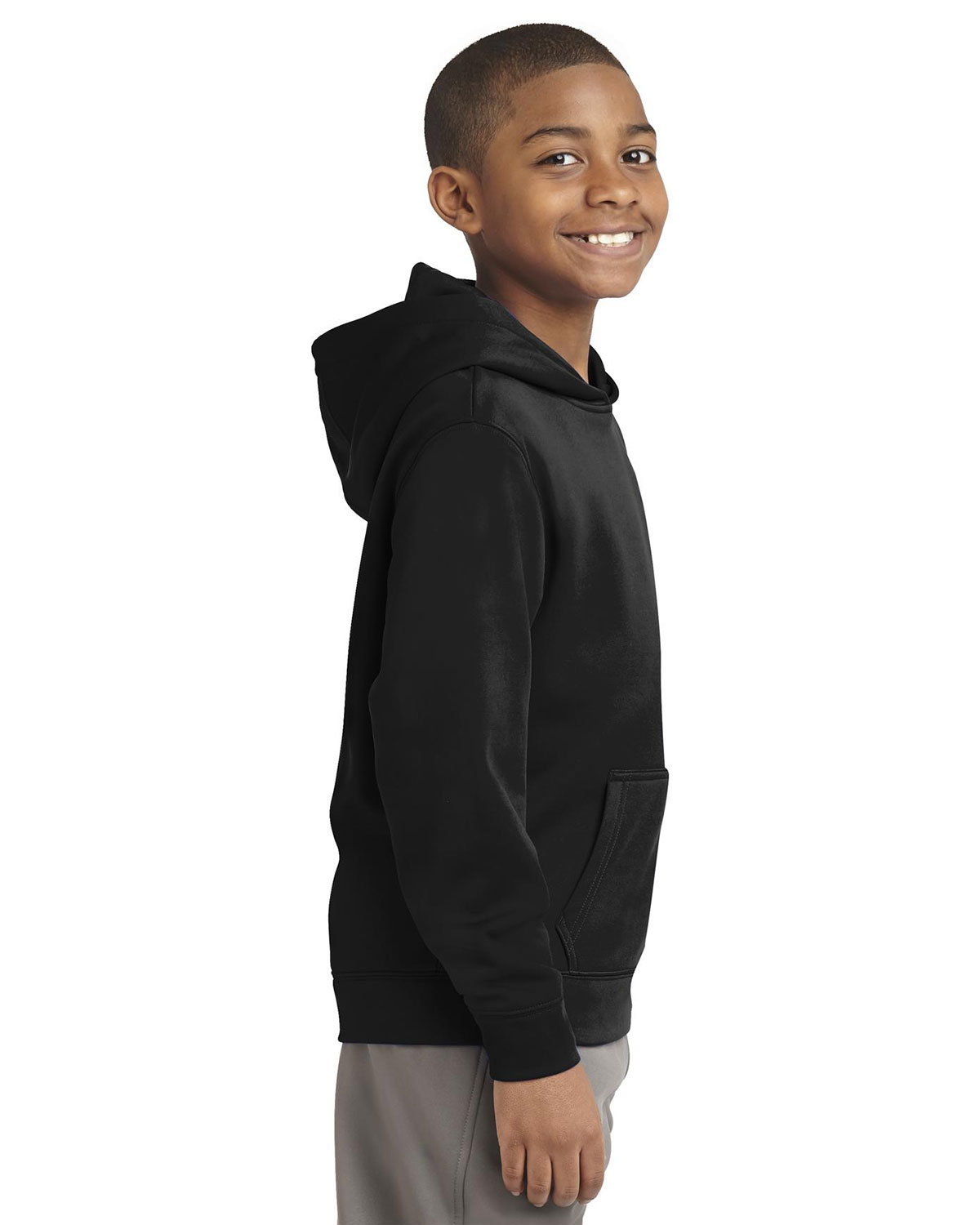 Sport-Tek YST244 Youth Sport-Wick Fleece Hooded Pullover view 3