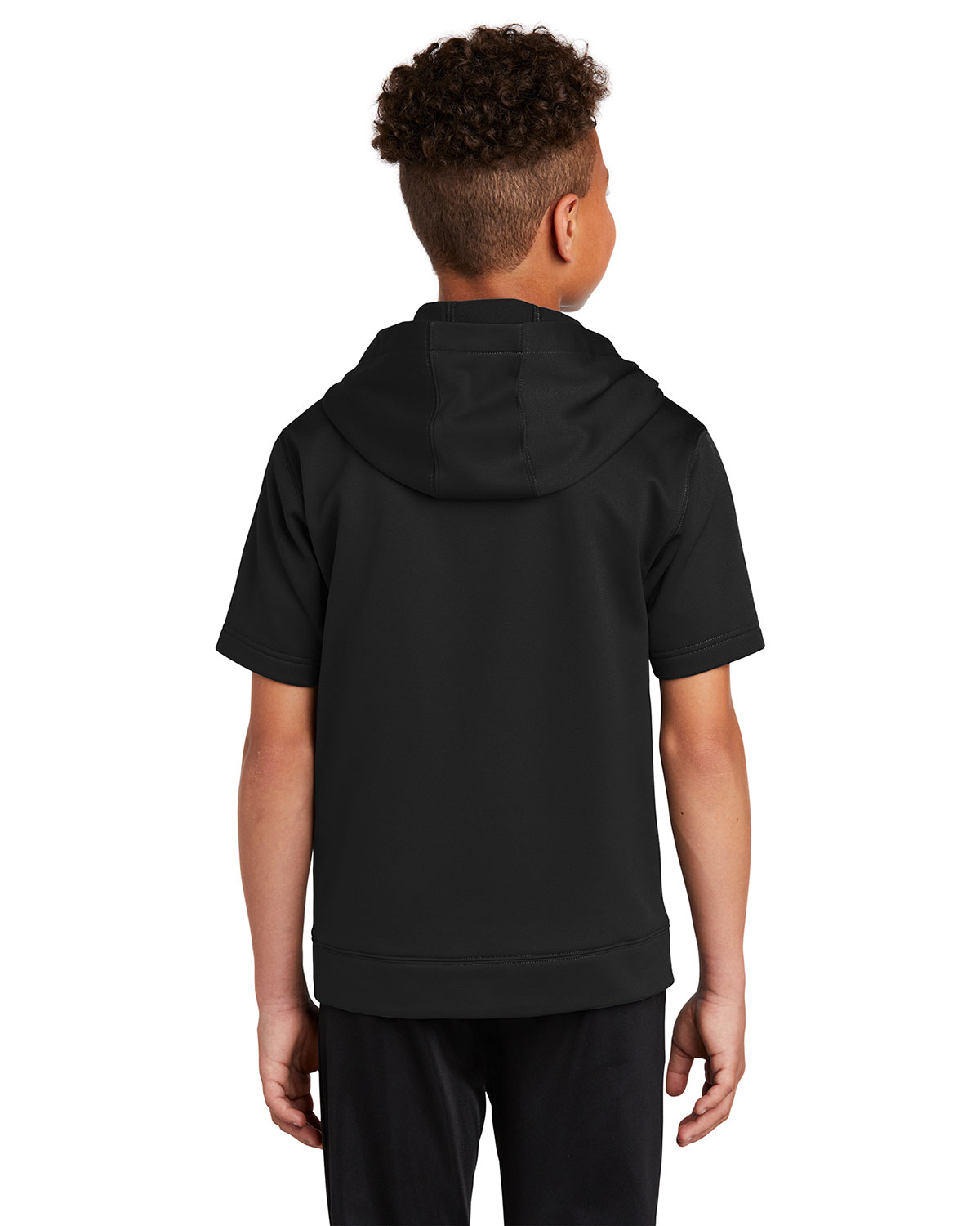 Sport-Tek YST251 Youth Sport-Wick Fleece Short Sleeve Hooded Pullover view 2
