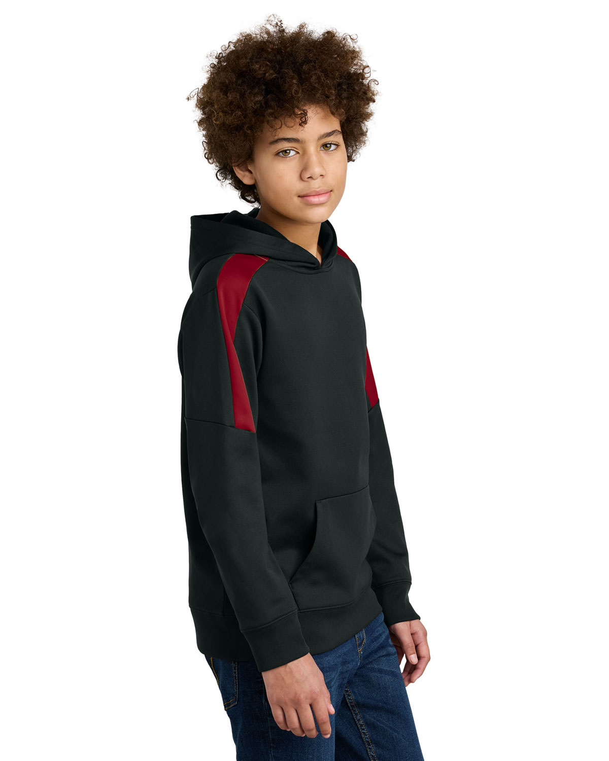 Sport-Tek YST255 Youth Sport-Wick Fleece United Pullover Hoodie view 3