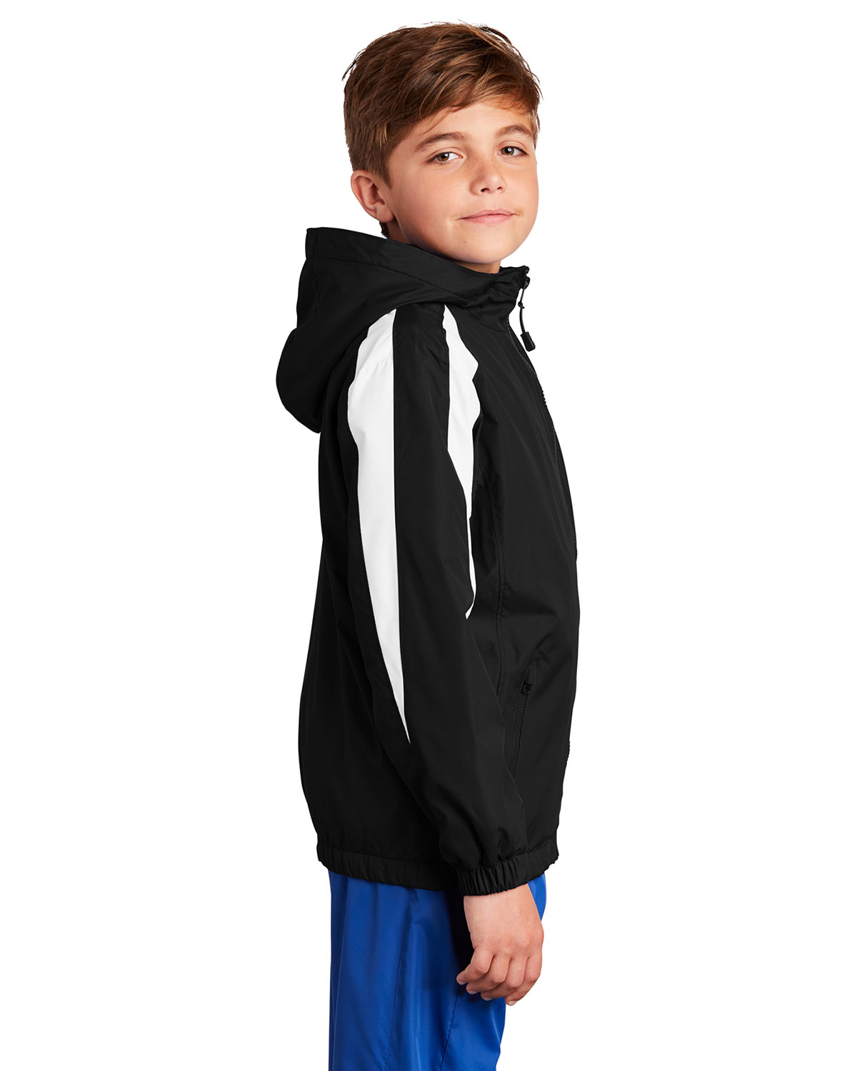 Sport-Tek YST81 Youth Fleece-Lined Colorblock Jacket view 3
