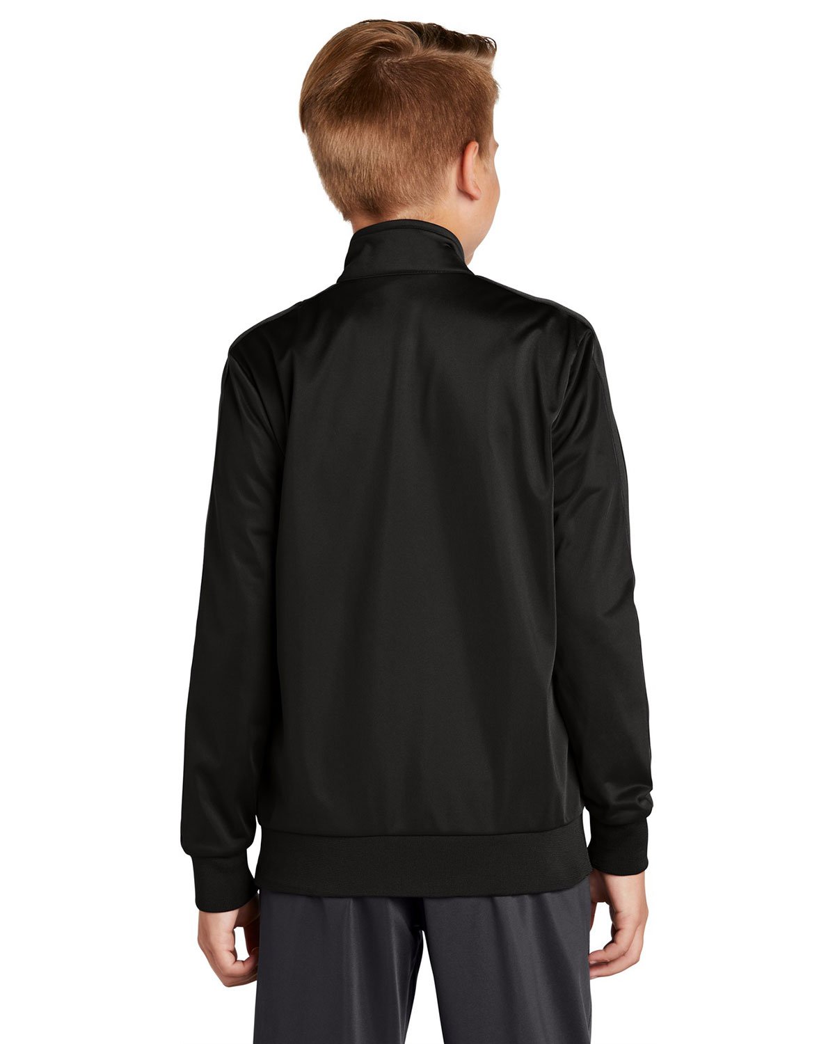 Sport-Tek YST94 Youth Tricot Sleeve Stripe Track Jacket view 2