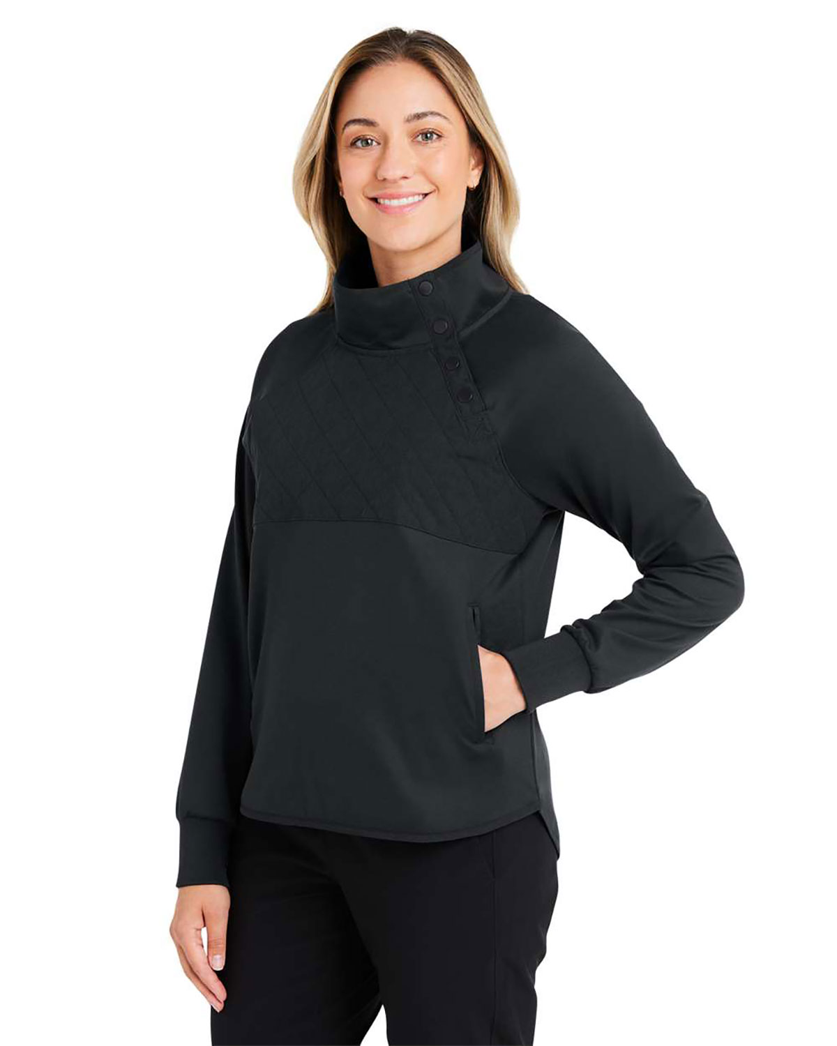 Swannies Golf SWE400L Women's Ellis Snap Neck Pullover view 3