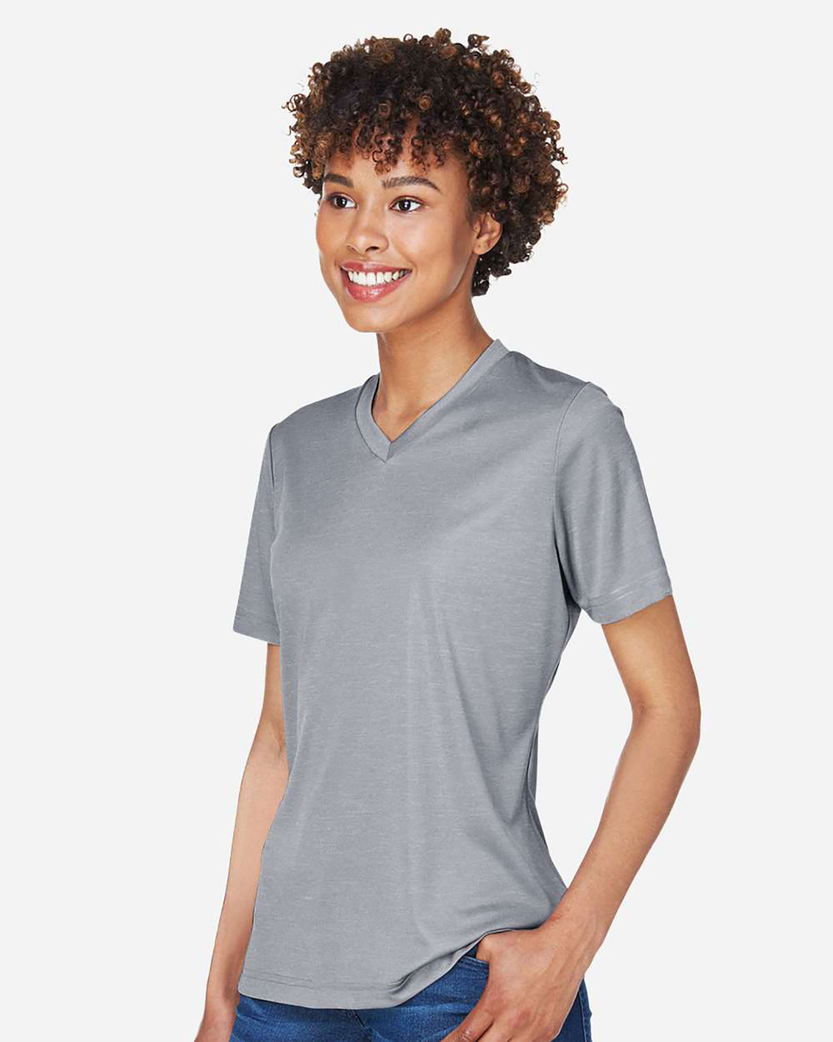 Team 365 TT11HW Women's Sonic Heather Performance T-Shirt view 3
