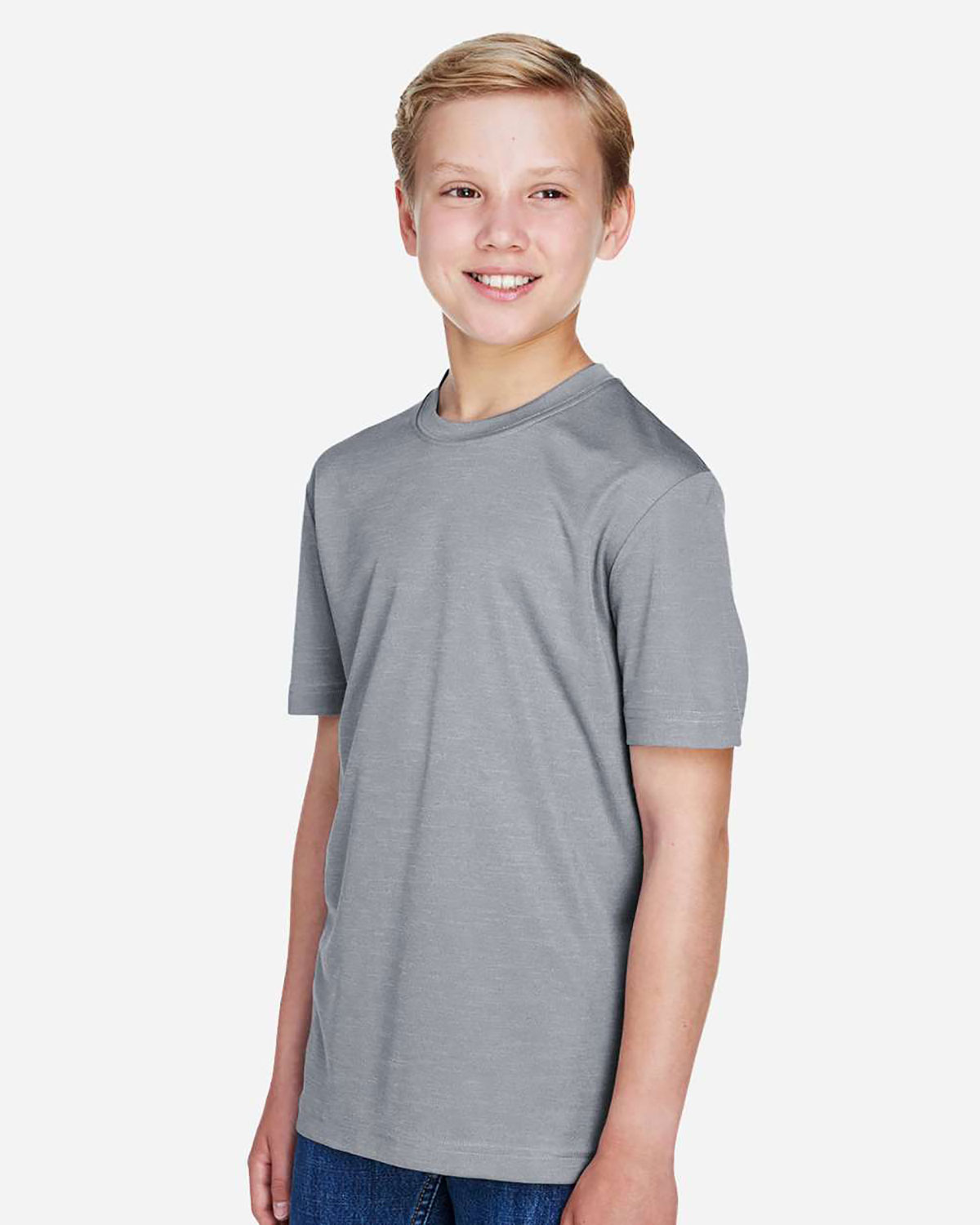 Team 365 TT11HY Youth Sonic Heather Performance T-Shirt view 3