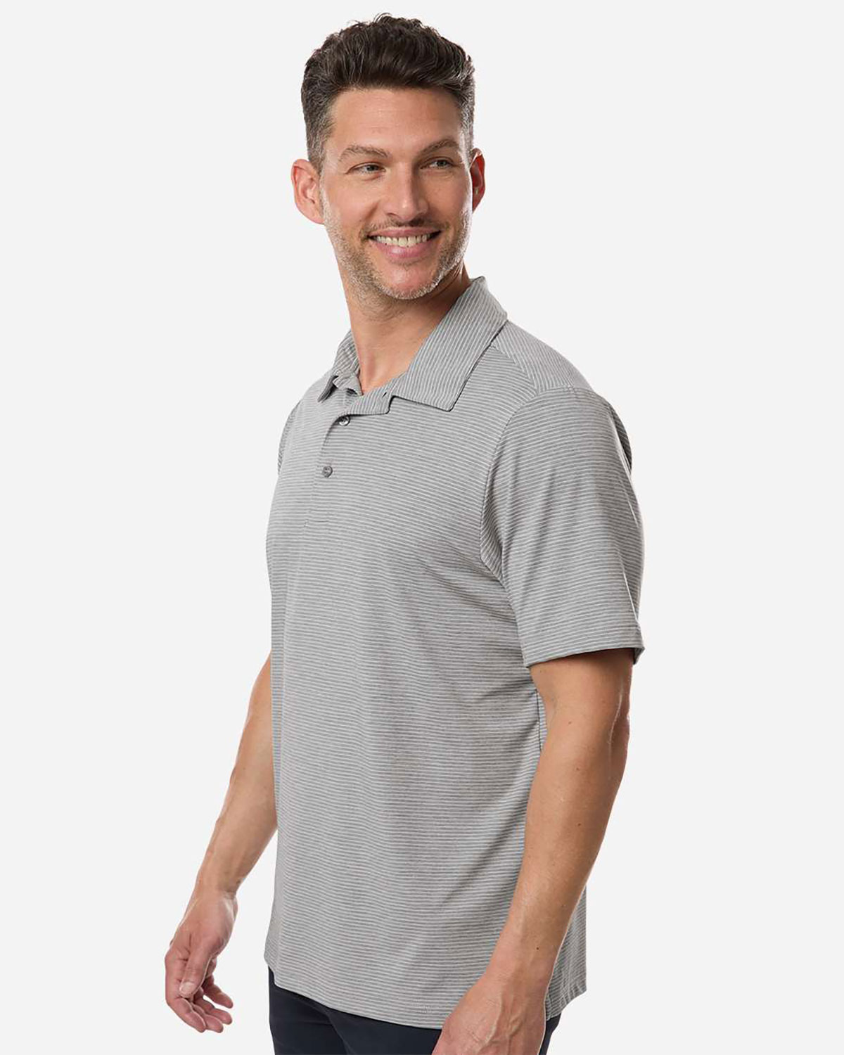 Team 365 TT125 Men's Relay Heathered Stripe Polo view 3