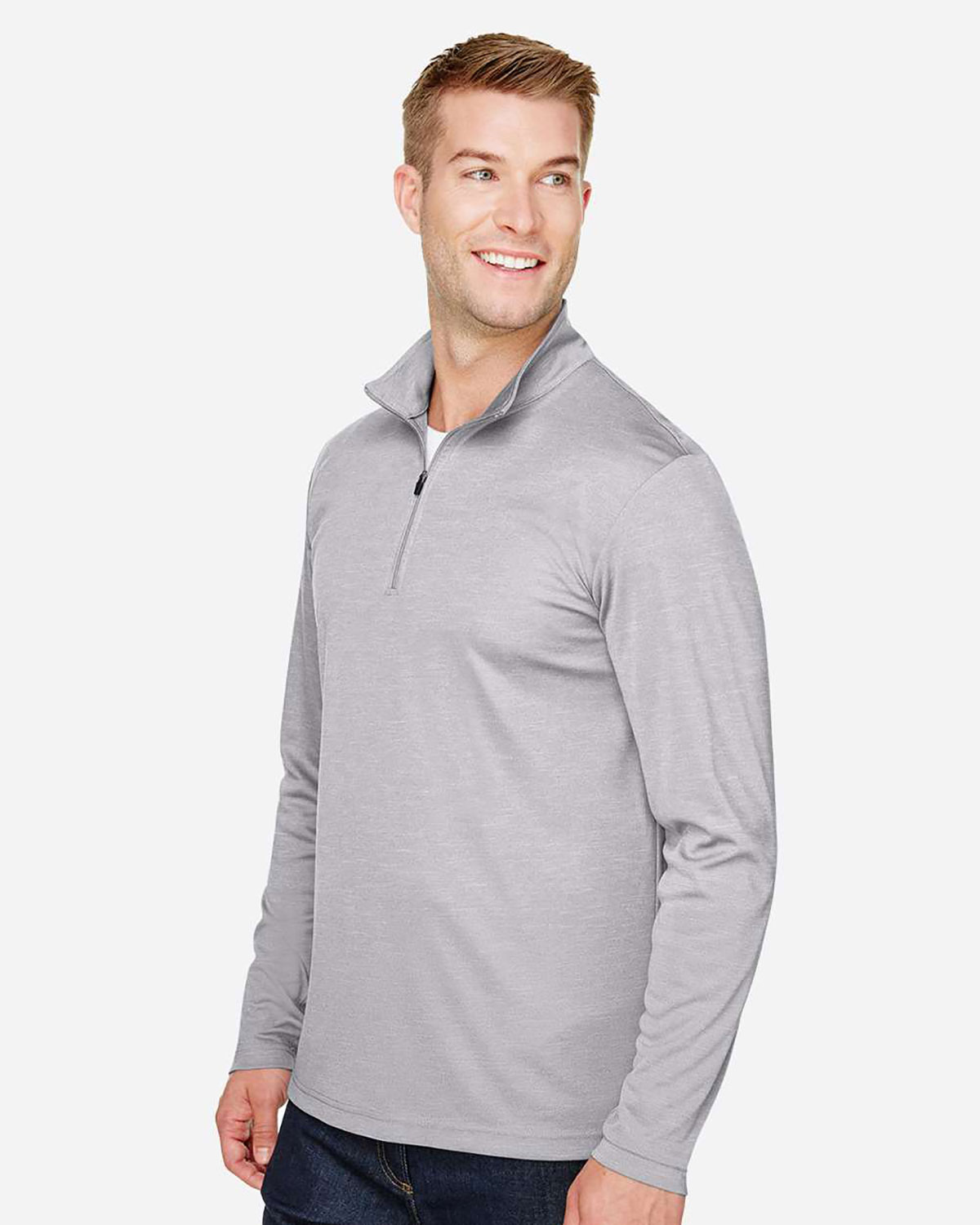 Team 365 TT31H Men's Zone Sonic Heather Performance Quarter-Zip Pullover view 3