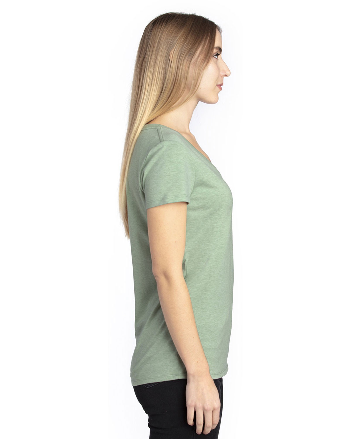 Threadfast Apparel 200RV Women's Ultimate CVC V-Neck T-Shirt view 3