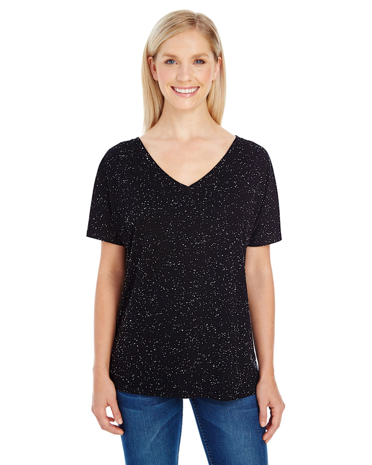 Threadfast Apparel 203FV Women's Tri-Blend Fleck V-Neck T-Shirt