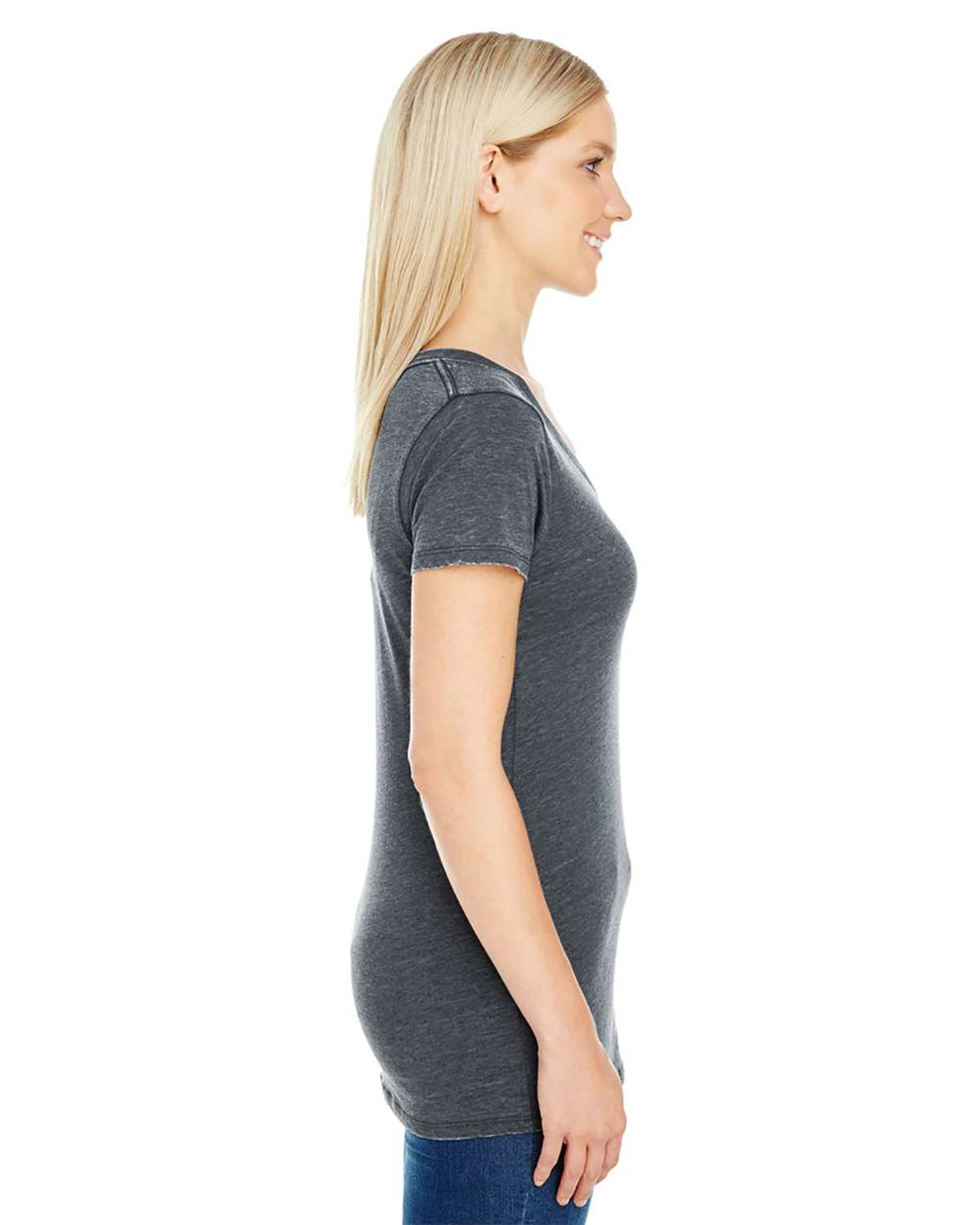 Threadfast Apparel 208B Women's Vintage Dye V-Neck T-Shirt view 3