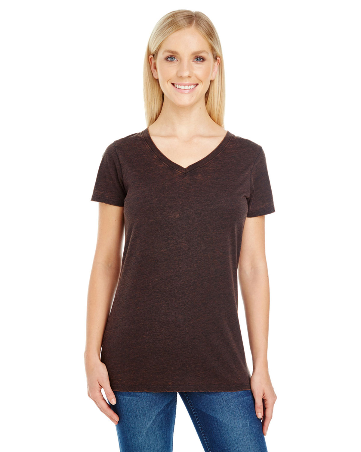 Threadfast Apparel 215B Women's Cross Dye V-Neck T-Shirt