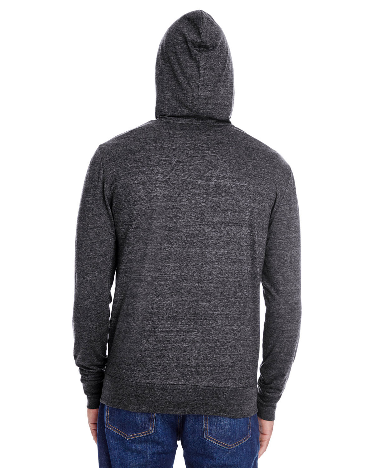 Threadfast Apparel 302Z Unisex Triblend Full-Zip Lightweight Hooded Sweatshirt view 2