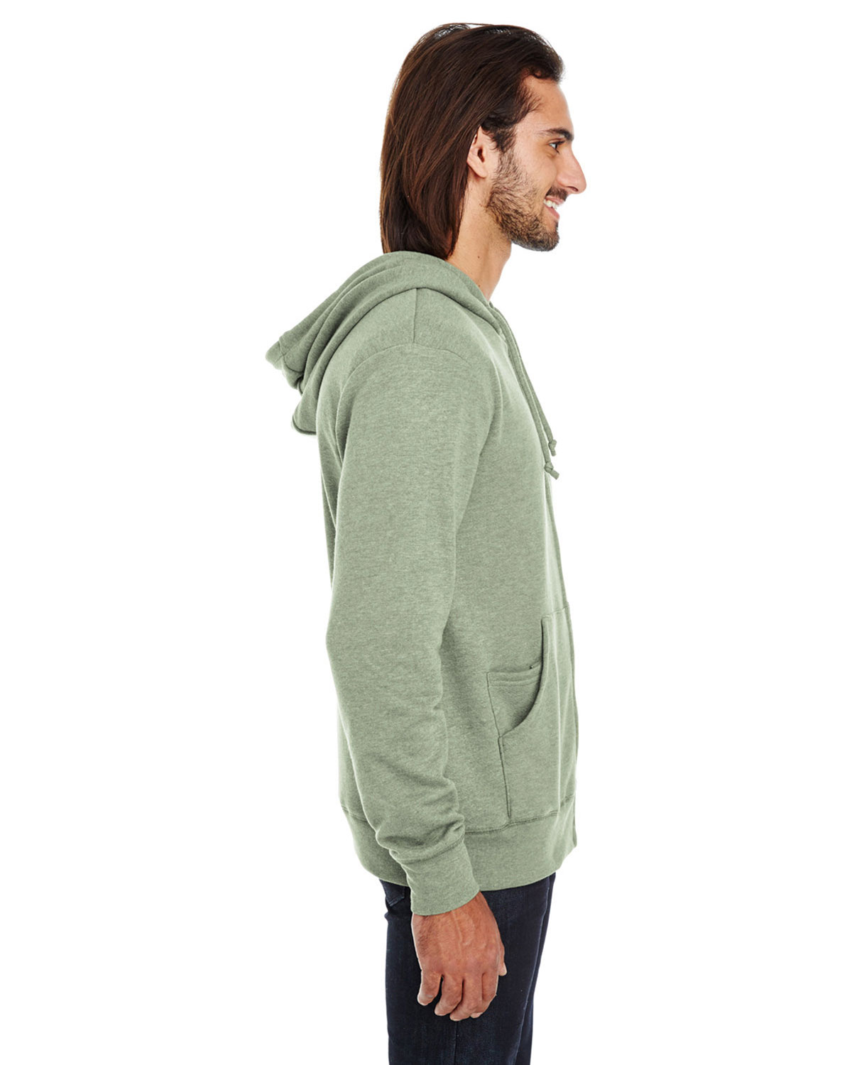 Threadfast Apparel 321Z Unisex Tri-Blend French Terry Full-Zip view 3