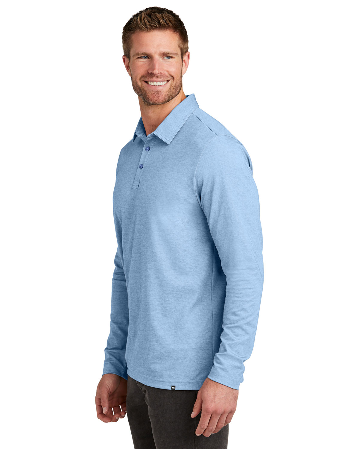 TravisMathew TM1MZ343 Oceanside Heather Long Sleeve Polo view 3