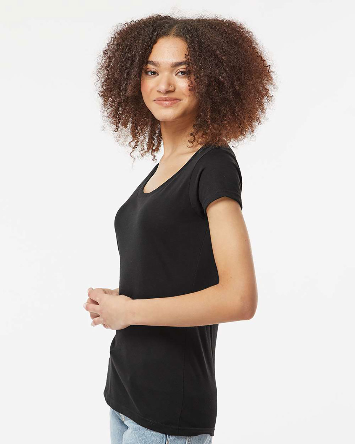 Tultex 243 Women's Poly-Rich Scoop Neck T-Shirt view 3