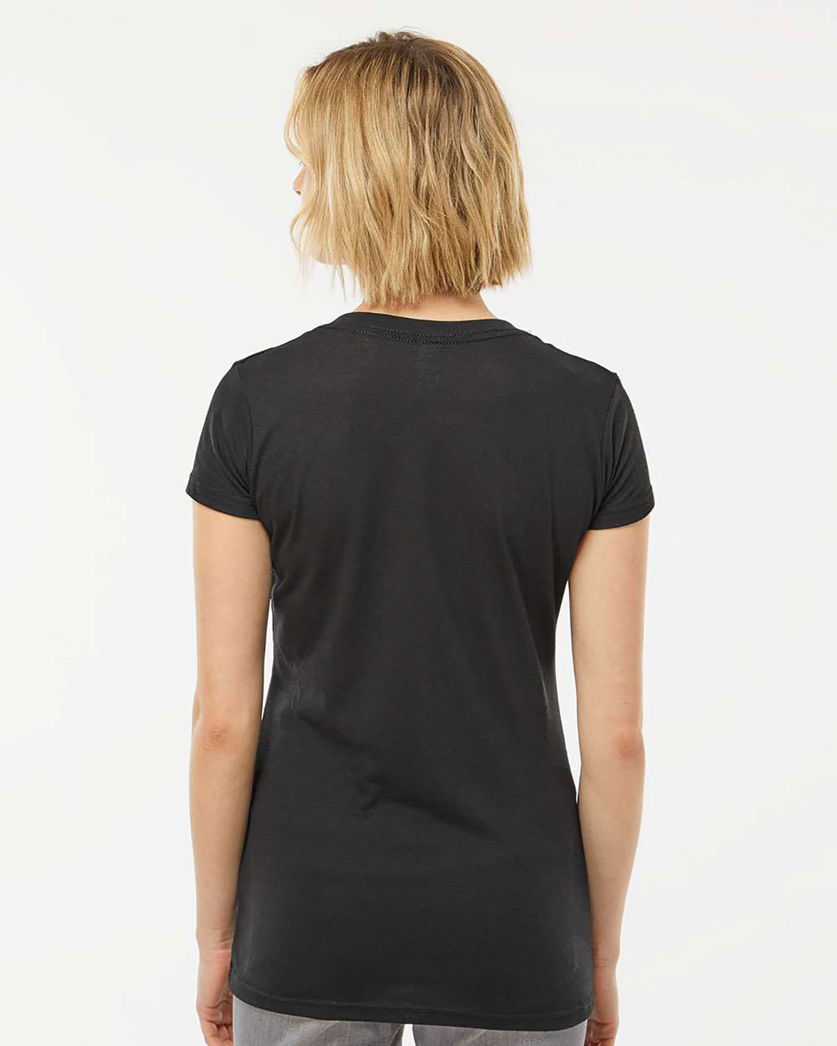 Tultex 244 Women's Poly-Rich V-Neck T-Shirt view 2
