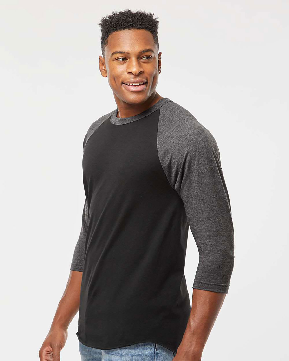 Tultex 245 Unisex Fine Jersey Raglan T-Shirt view 3