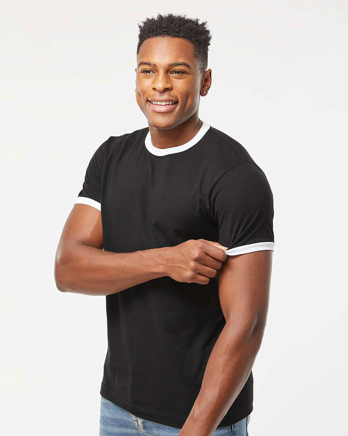 Tultex 246 Unisex Fine Jersey Ringer T-Shirt view 3